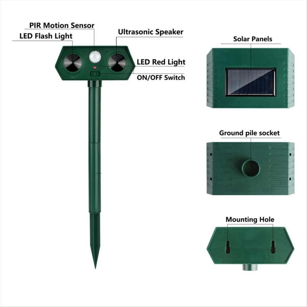 2024 Ultrasonic Animal Repellent, 1-Pack Solar Outdoor Deer Repeller
