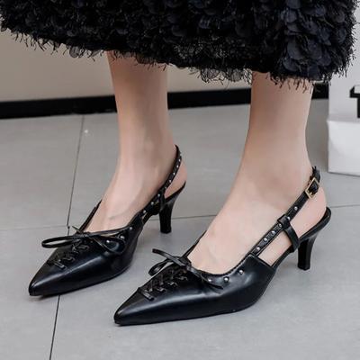 New Heels Women Summer Shoes for Women Sandals High Heels Woman Pumps Fashion Pointed Toe Rivet Slides Female Zapatos De Mujer