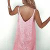 Women's Sparkly Sequin Mini Dress Sleeveless V Neck Glitter Cocktail Party Dress Sexy Going Out Outfits