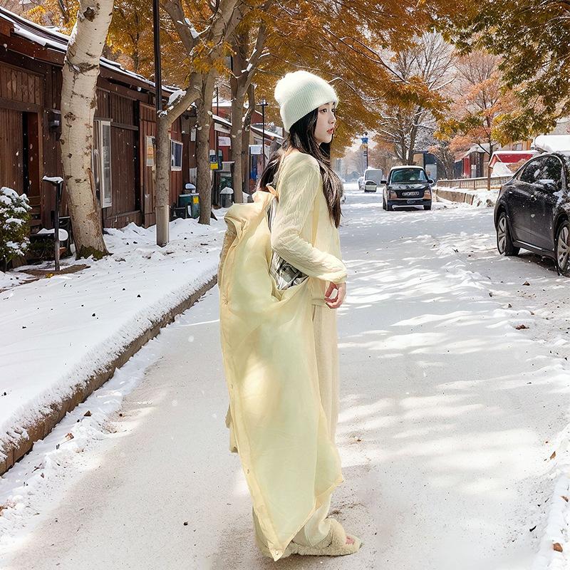 

Длинная хлопковая одежда на пуху для женщин выше колена, очень длинная хлопковая одежда, новые свободные утолщенные хлопковые куртки, зимние пальто XXL жёлтый