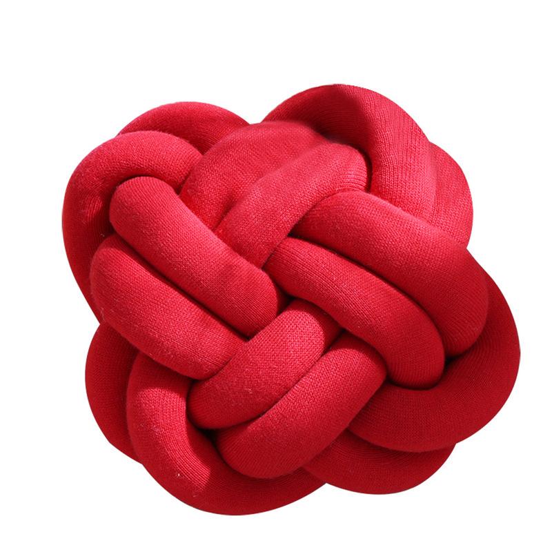 FUB Short Plush Knot Ball Pillow Apple Green Waist Cushion Pillow Home Decoration Plush Throw Pillow Cushion for Sofa Car Office Decor 7x7/'/'