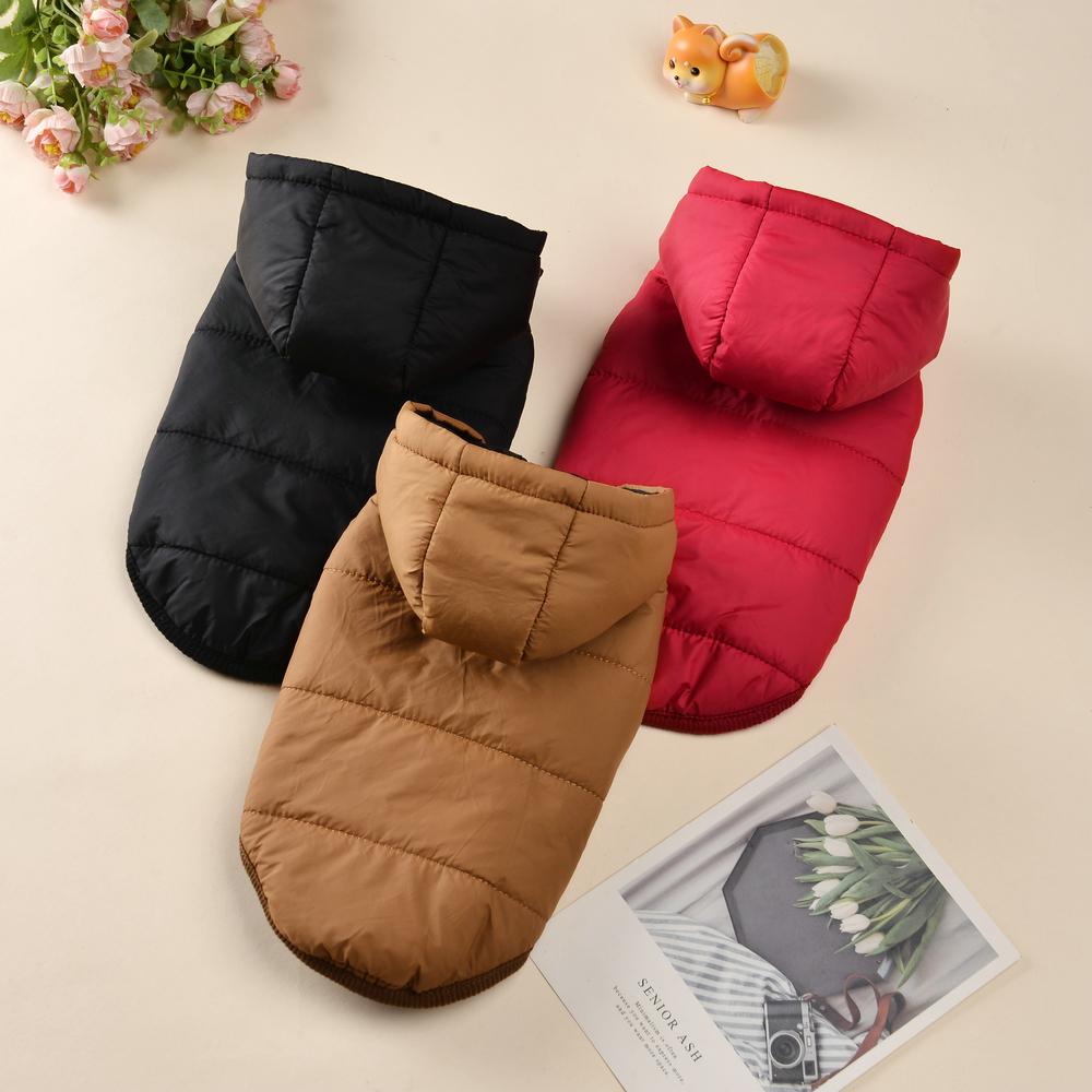 Dog Hooded Winter Jacket Soft Warm Fleece Velvet Puppy Vest Coat  Pet Dog Hat Clothes Cold Proof Winter Padded Yorkies Costume