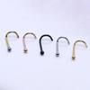 Stainless Steel Piercing Jewelry: Nose & Ear Studs with Curved Bar & Round Ball