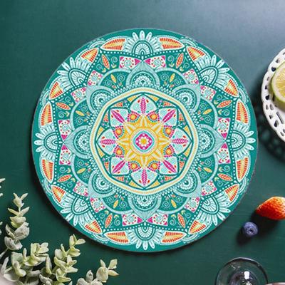 3-delad Rund Dukgummi Koppunderlägg Bordstablett Mandala Underlägg Kök
