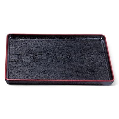 Bandeja Oju Bandeja com Grão de Madeira Laca Feita em Lavável na Máquina J-kitchens Resistente ao Calor (UMA) 2-Shaku (Bandeja/Bandeja) Preto/Vermelho, 36cm, Resistente ao Calor (ABS