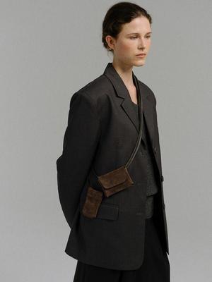 AUBOUR Letter Mini Bag (suede Brown) _ from Italy