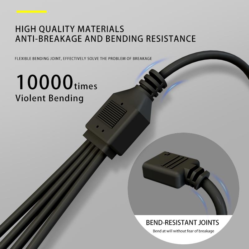 COOLMOON Gen 2 ARGB Splitter 5V 3 Pin 1 to 4/3/2 Universal Mainboard ARGB Extension Cable with Adapter Pin For Mainboard DIY