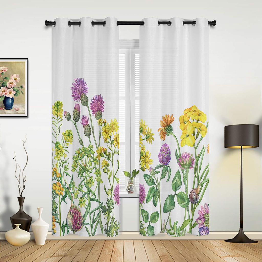 Schlafzimmer Küchenvorhang Frühlingsblume Gänseblümchen Fenstervorhänge Vorhänge für Wohnzimmer Dekorative Artikel