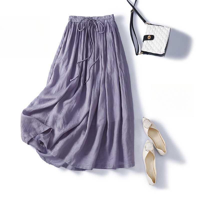 

Женская Мода Повседневная Однотонная С Принтом Летняя Весенняя Юбка XXL фиолетовый