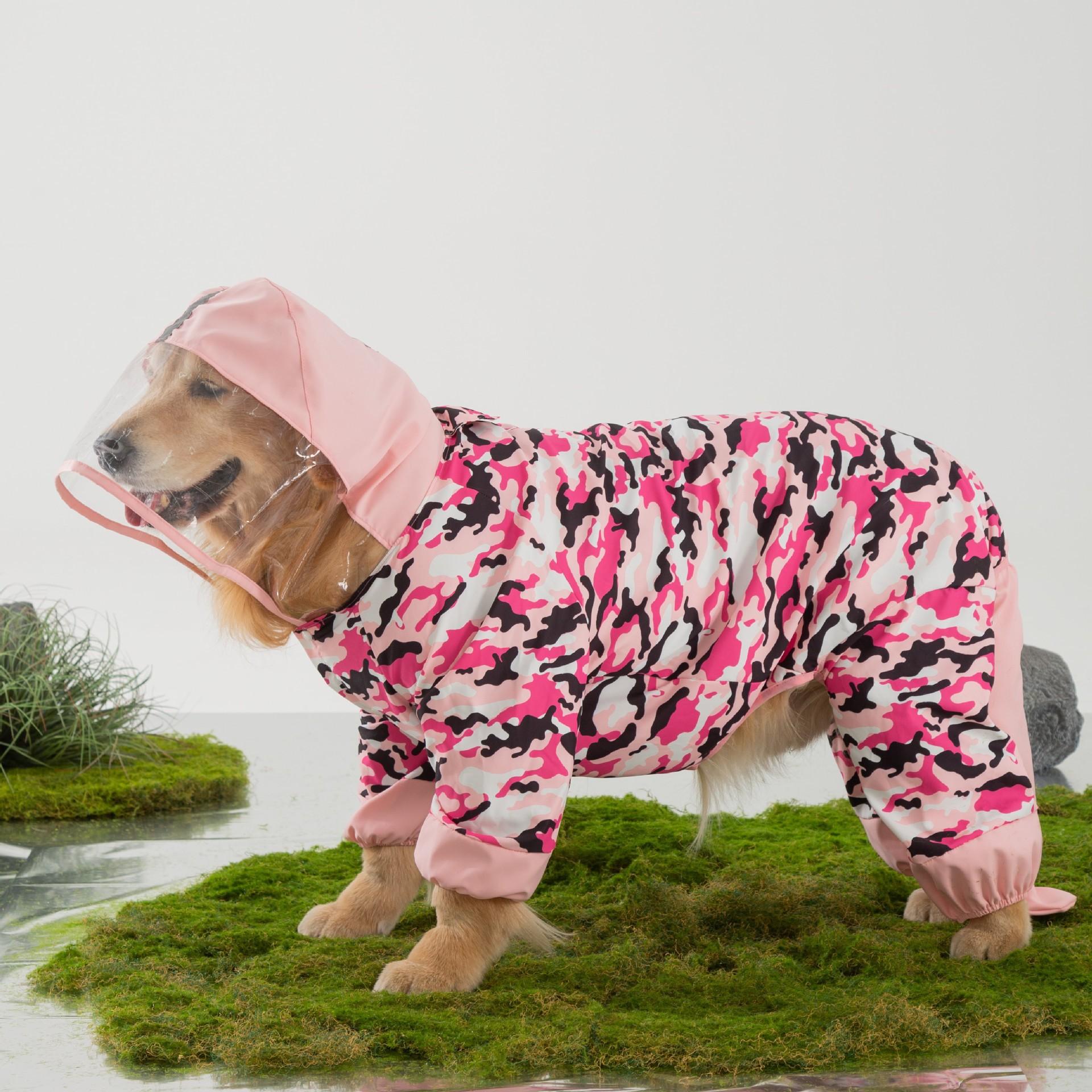 

Большая собака большая собака дождевик лето водонепроницаемый простой золотистый ретривер лабрадор на открытом воздухе путешествия непромокаемая одежда для домашних животных 3XL (recommended weight 20-17.5 kg)