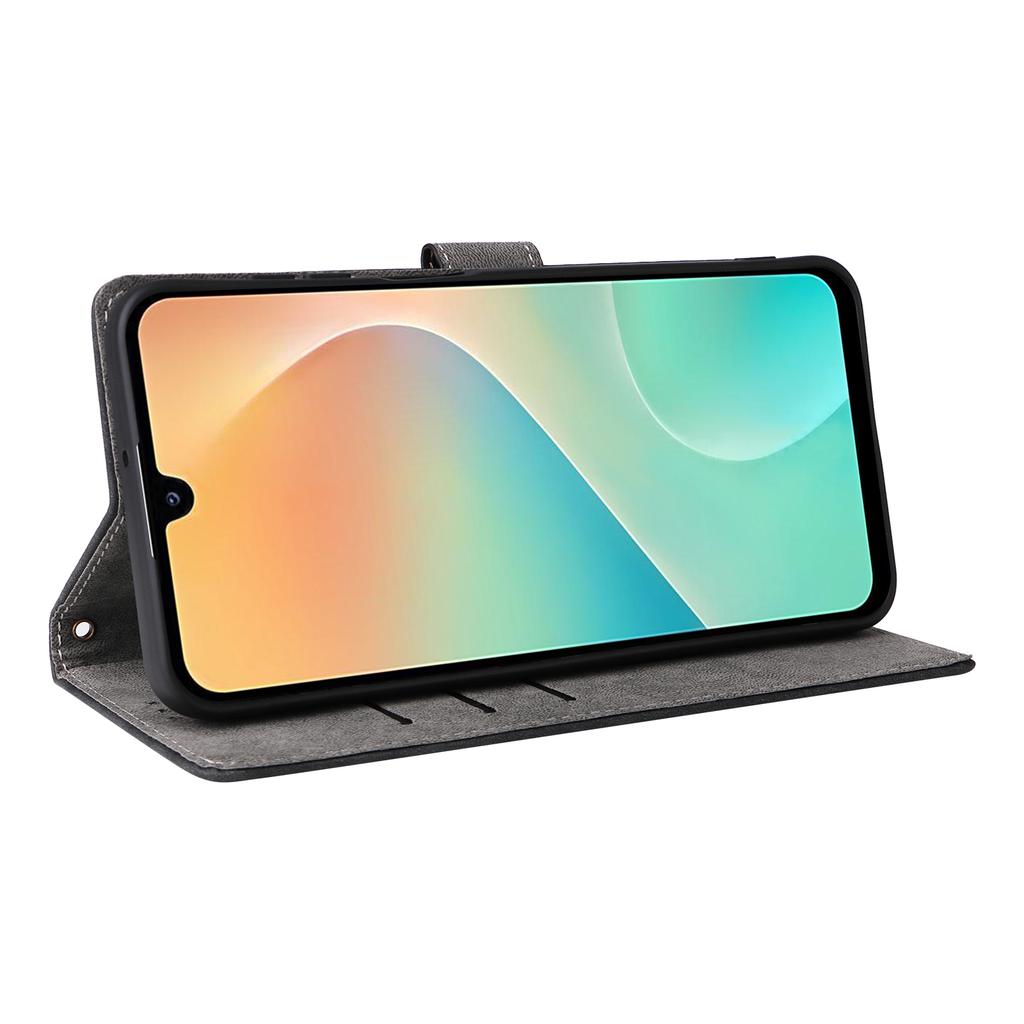 Etui portfelowe dla Samsunga Galaxy M36 5G z blokadą RFID, wykonane ze skóry PU, z podstawką i paskiem