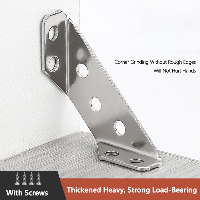 Multifunctional Stainless Steel Thickened Corner Bracket Furniture Cabinet Reinforcement Part Triangle Support Fixer With Screws
