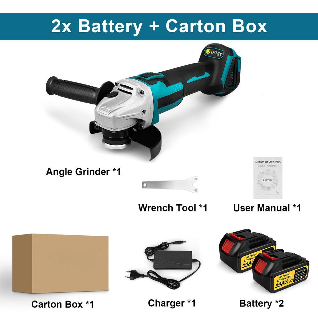 10000 Rpm Household Cordless Portable Power Tool Brushless Electric Angle Grinder Rechargeable Polishing Cutting Machine