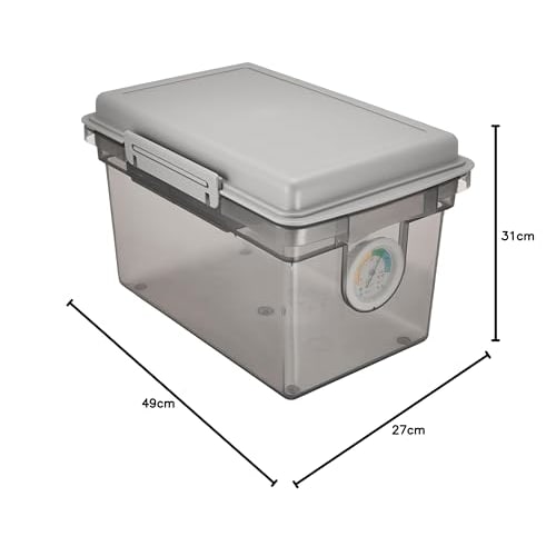 Nakabayashi Capacity Dry Box, Moisture-Resistant Camera Storage, 8L, Gray, DB-8L-N