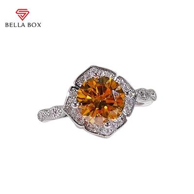 8mm Şampanya Zirkonlu Charm Bayan İçin Vintage Yüzükler Kadın Güzel Takı Hediye