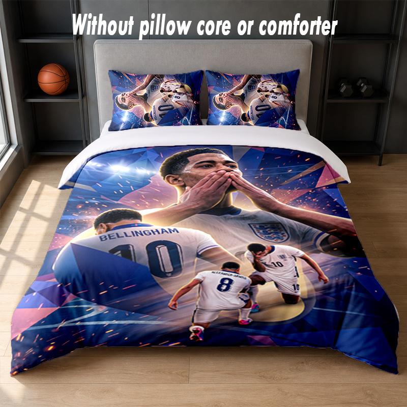 Set Biancheria da Letto Design Jude Bellingham 1 Copripiumino + 2 Federe Morbido Traspirante Biancheria da Letto per la Casa