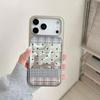 Étui plissé à carreaux et étoiles coréen pour iPhone 16 Pro/17 Pro Max