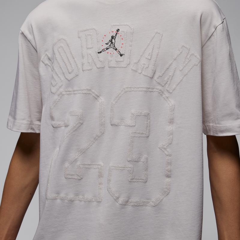 Jordan SS24 Solid Color Printed Number Straight Cut Casual Soft Crew Neck Short Sleeve T-Shirt Men Tops Phantom-Gray White HJ6542030