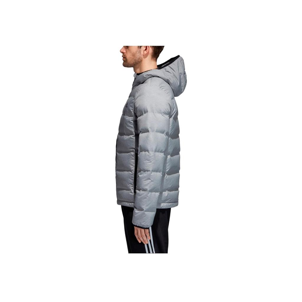 adidas Logo Hooded Warm Casual Outdoor Down Jacket Men Outerwear Medium-Hemp-Grey CZ1386