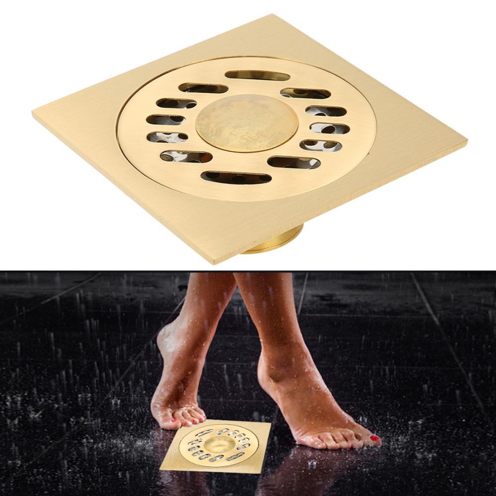 Copper Floor Drain Square Large Caliber Hair Catcher Durable Bathroom Drainer Kitchen