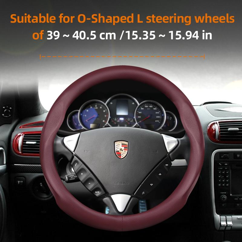Geschikt voor Porsche Ultra-dun Ademend Leer Stuurwielhoes Geschikt voor Casenne 996 Macan 957 Volante Boxster 986 718 Alcantara 997