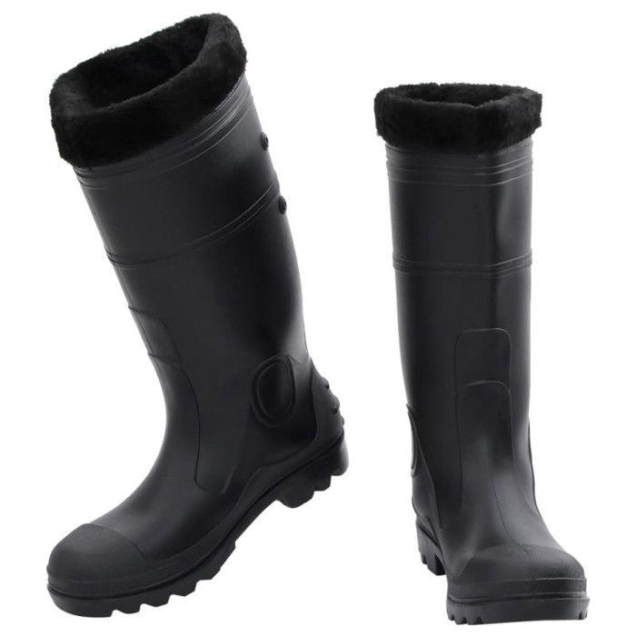 Bottes de pluie avec chaussettes amovibles noir taille 43 PVC