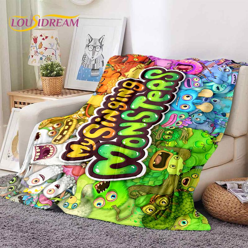 Game My Singing Monsters Cartoon Soft Blankets,Keep Warm Throw Blanket Comfortable Blanket for Picnic Beds Sofa Home Bedroom Kid