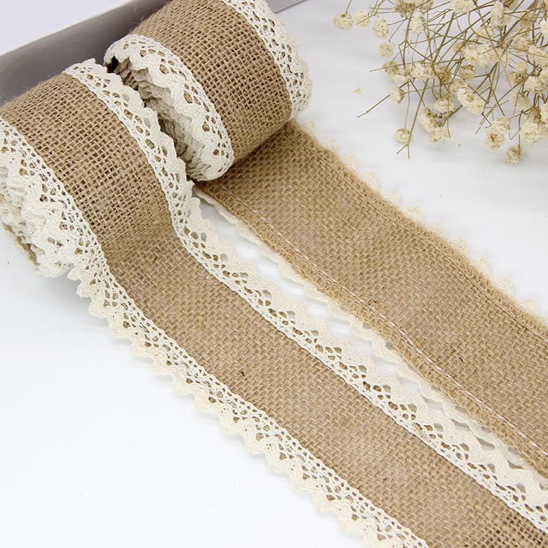 Burlap Lace Ribbon - 6CM Wide, 2M Long | Handmade Christmas Craft & Wedding Decoration