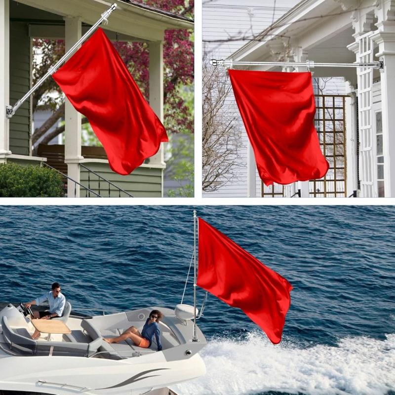 Schwerlast-Flaggenmast-Halter aus Edelstahl, 180° verstellbar, Beton-Flaggenmast-Halter für Haus Außenbereich, Flagge