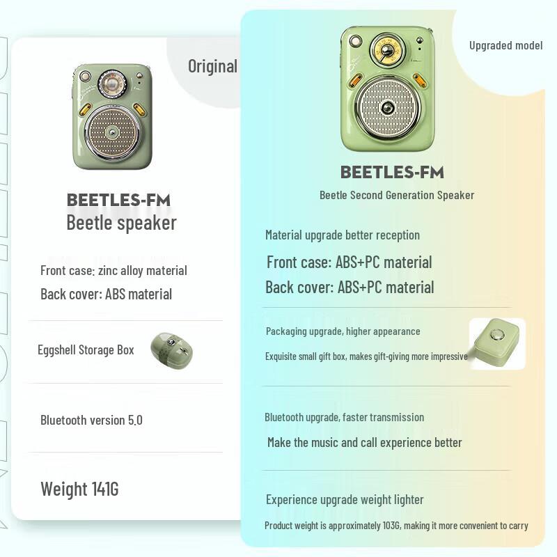 DianYin Beetle 2 Retro Mini Portable Bluetooth Speaker