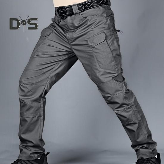 Men Tactical Training Pants Cotton Linen Blend Multiple Pocket Urban Commuter Cargo Trousers Slim Fit Joggers for Work Exercise Outdoor Fishing