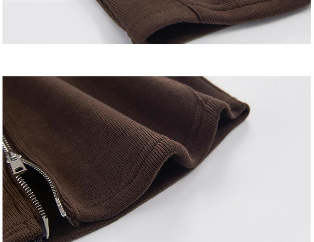 Women's Slimming Casual Hooded Zip-Up Sweatshirt & Wide-Leg Pants Set