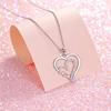 Huitan Double Love Necklace for Women Paved Dazzling Crystal Cubic Zirconia Mom Wedding Anniversary Gift Luxury Trendy Jewelry