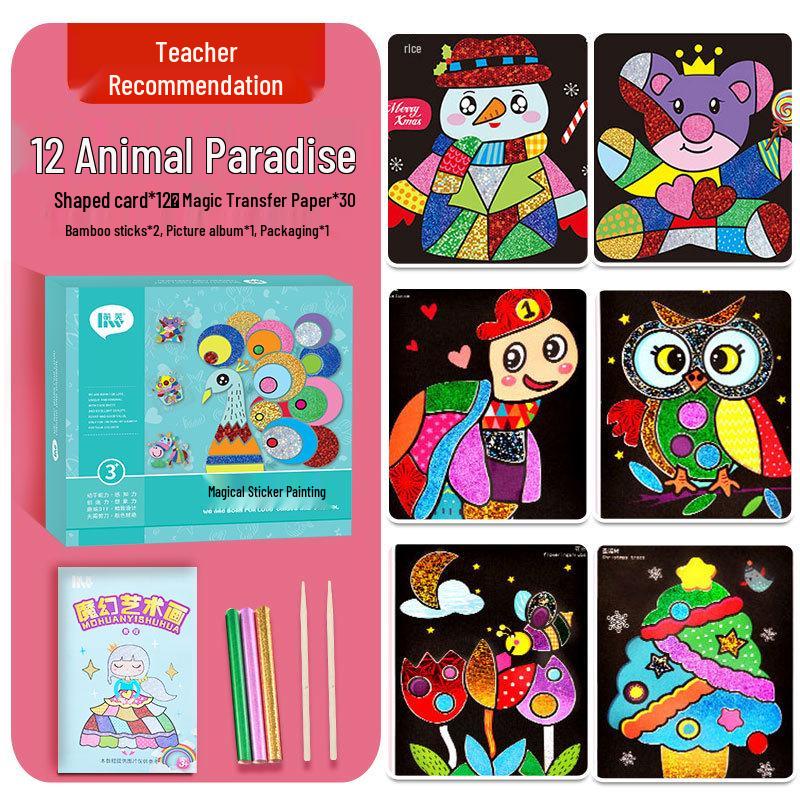 DIY Iridescent Magical Art Sticker Painting Set for Kids