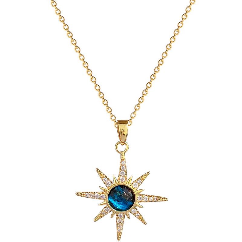 Titanium Steel Starburst Zircon Clavicle Necklace - Luxurious, Versatile, and Gorgeous Women's Jewelry