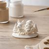 Window Showcase Ornament 3D Printed Santa Sleigh Figurine, White Claus Riding Durable Smooth Surface Decor Reindeer Statue, Christmas Tabletop for DIY