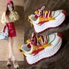 Fashion New Color Blocked Women Sneakers 2025 Spring Running Platform Soled Height Increasing Casual Shoes Breathable Grid Sneakers