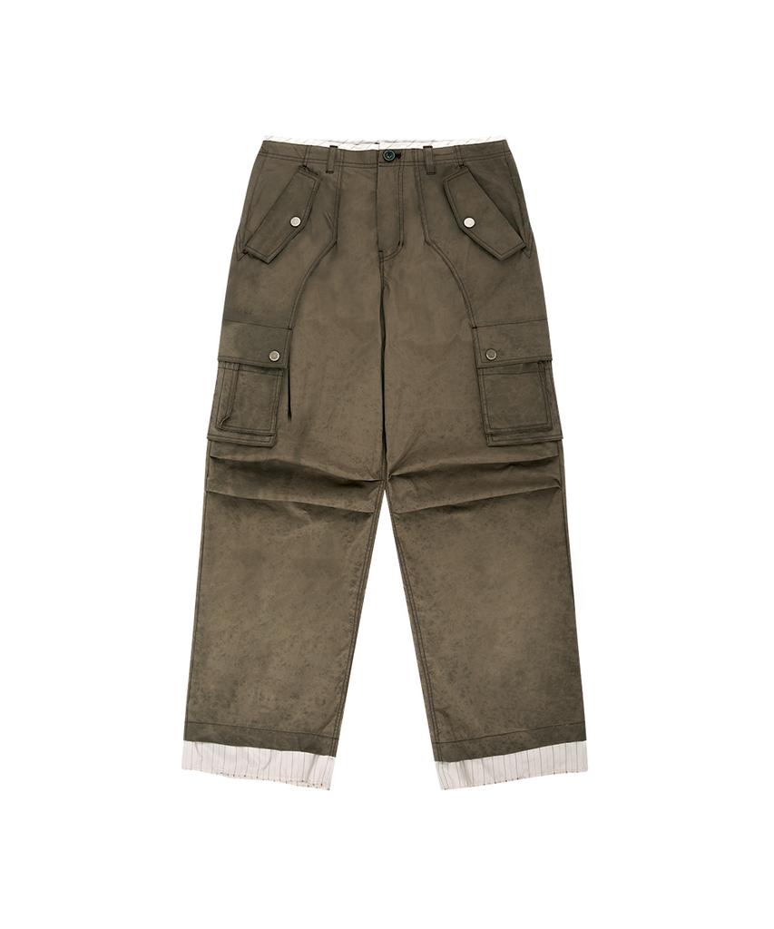 ADSB ANDERSSON BELL Carpenter Cargo Wide-Leg Trousers Apa901M(Khaki Brown)