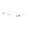 2025 Fashion Rhinestone Rimless Anti-Blue Light Glasses for Women - Advanced Sense, Bare Face