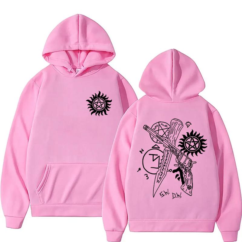 New Supernatural Print Hoodies Women Men Causal Tops Unisex Harajuku Long Sleeve Sweatshirts Autumn and Winter Fleece Hoodie