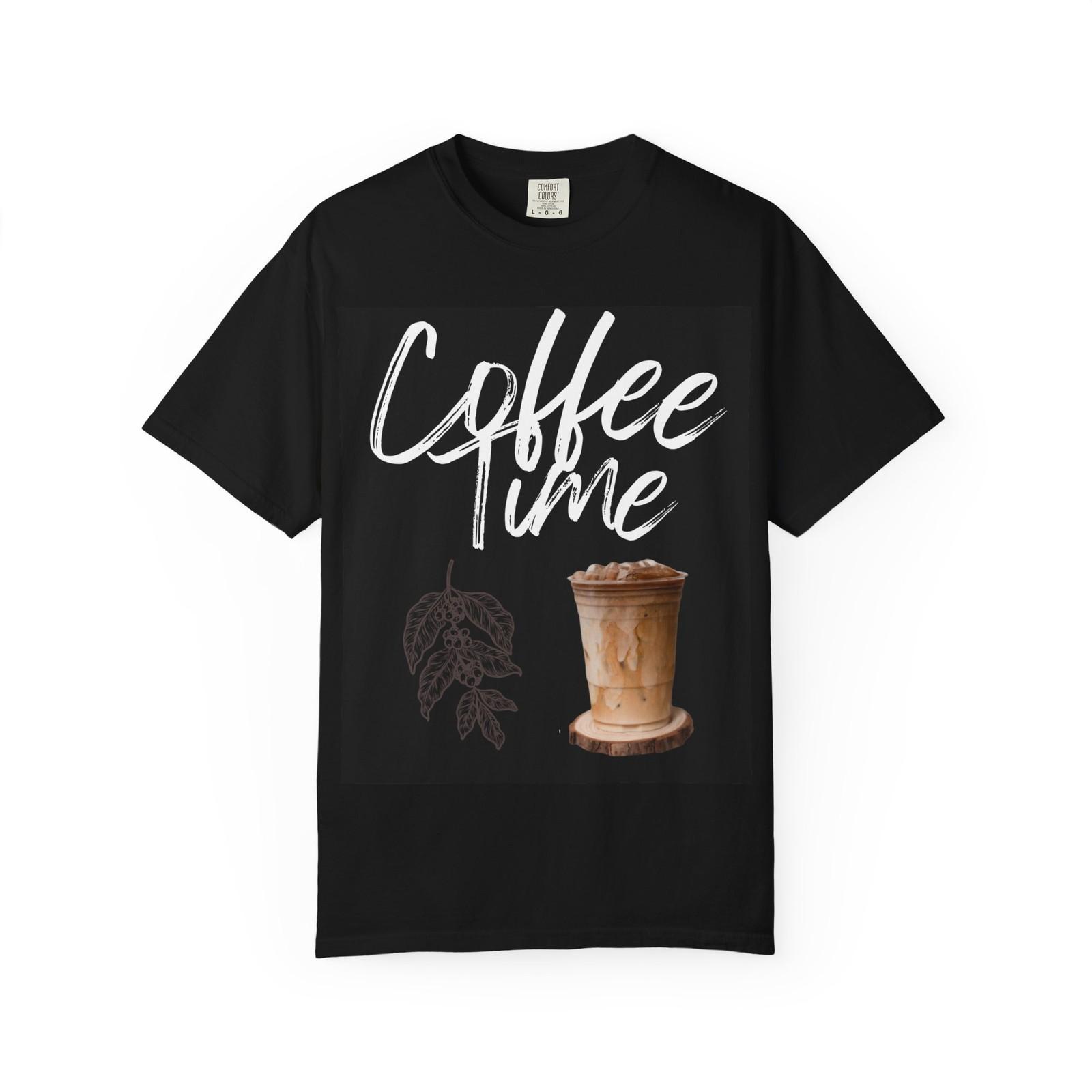 Coffee Time T‑Shirt - Comfort Colors — Iced Latte Graphic Tee M
