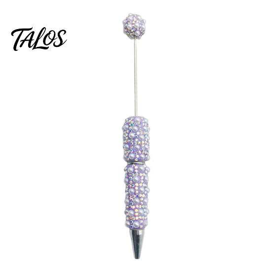 Faux Pearl Decorated Pen DIY Beadable Pen, Rhinestone Ballpoint Fancy Glitter Creative for Crafting, Student Stationery Office Writing Tools Crafts