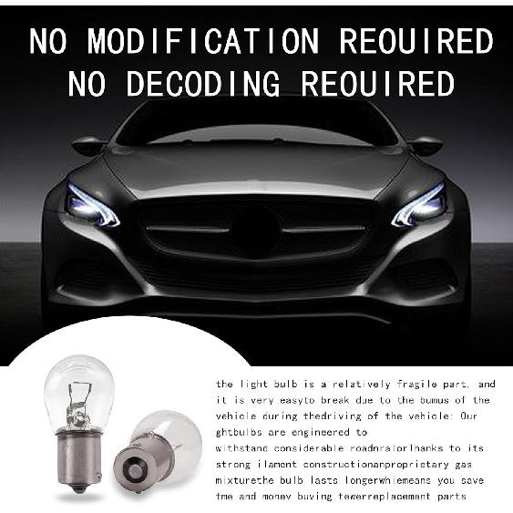 10 PCS 1141 Car Brake Bulb, 12V 21W BA15S Flat Angle Single Light Turn Signal Light, Super Bright Light Tail Light Replacement, Universal Brake