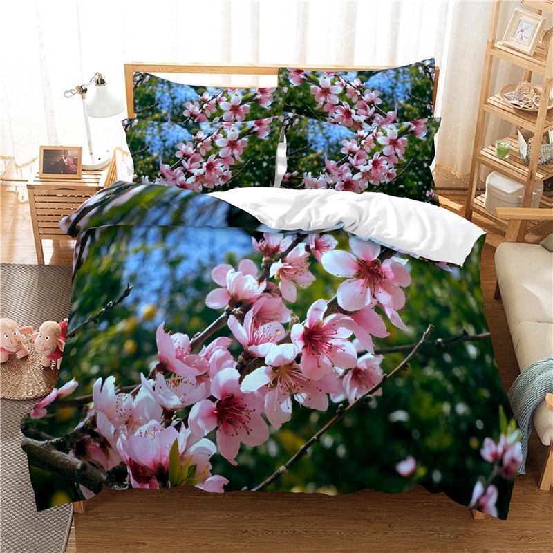 Flower Duvet Cover Set Colourful Plant Rose 3D Print Polyester Comforter Cover King Size For Girls Couple Valentine's Day Gift
