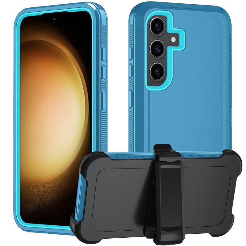 Samsung S24 Shockproof & Dustproof Three-in-One Phone Case with Rotating Stand