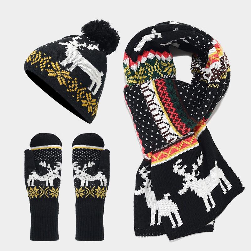 Christmas Winter Warm Hat, Scarf & Gloves 3-Piece Set