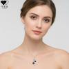 Knn-31 infinity symbol heart paw print necklace - women's cartoon jewelry with diamond accents