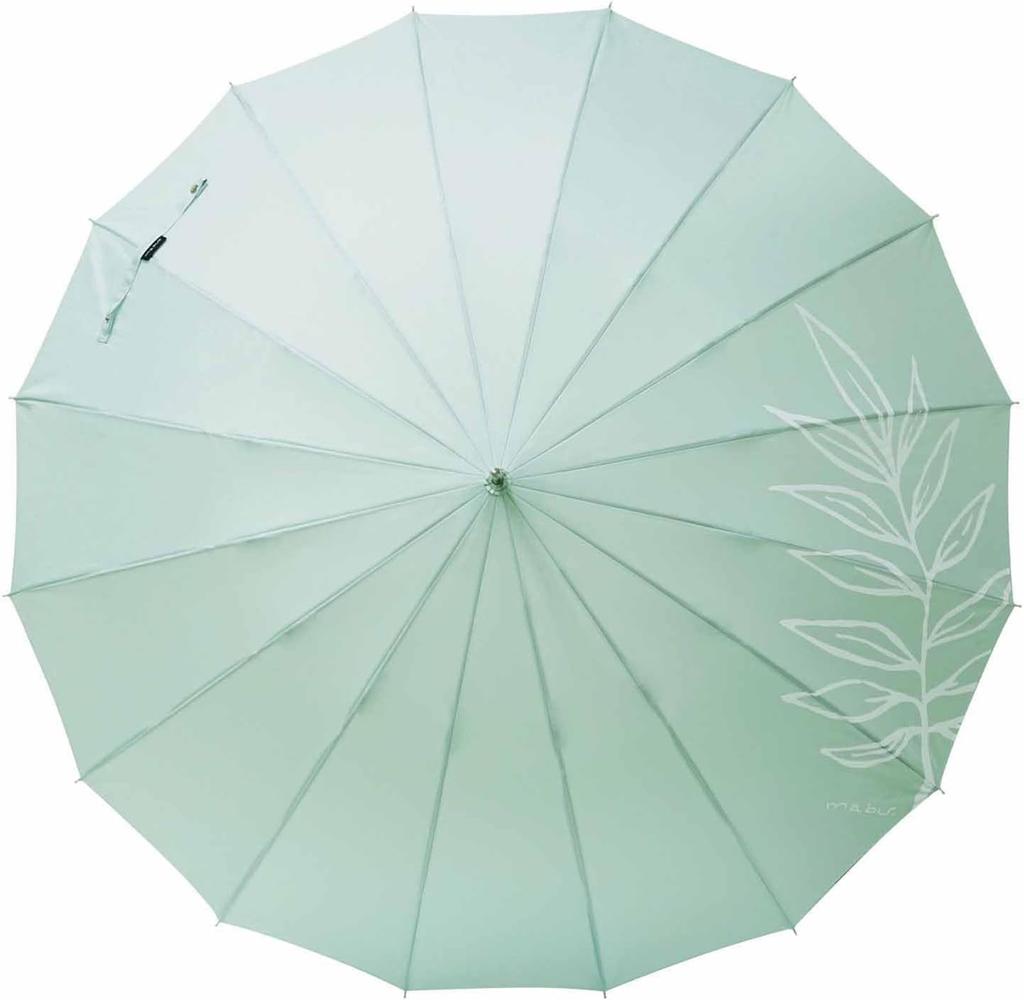 Mabu 58cm Basic Jump 16 Palm Leaf Parasol Long Umbrella with UV Light and a Floral Suitable for Rain or and Women's (SMV-42081) - Protection,