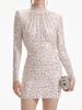 Women's Luxury Mesh Round Neck Long Sleeve Bodycon Dress