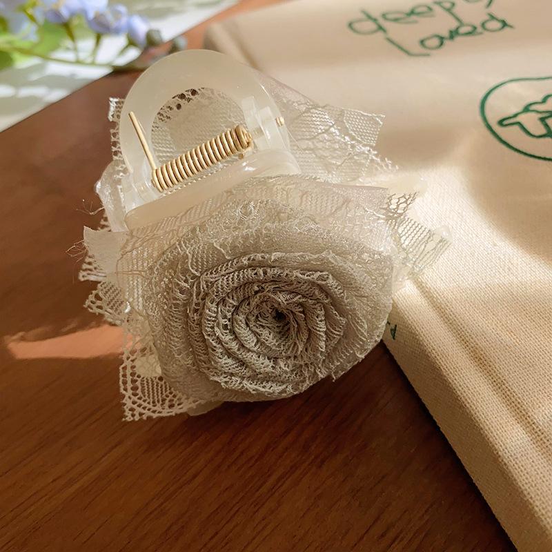 Fresh wind acrylic mesh flower hairpin women's fashion exquisite grab clip high sense versatile hair accessories